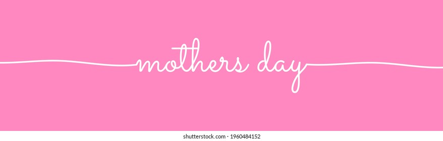 Mother's Day Banner with Cursive Handwritten Text on Pink Background. Mother's Day Lettering on Banner Vector 
