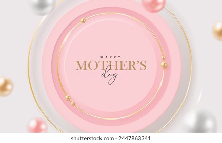 Mother's day banner with pearls. 