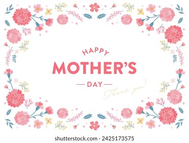 Mother's day banner template. carnation design. Vector illustration background.