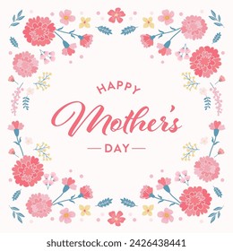 Mother's day banner template. carnation design. Vector illustration background.