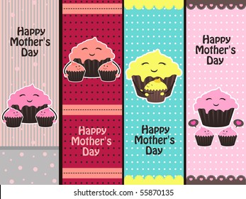  Mother's Day banners with cupcakes