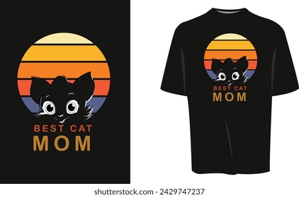 Mother's day, Best cat mom t shirt design 