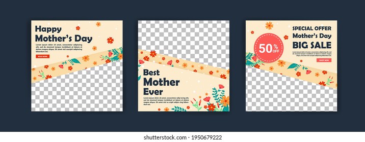 Mother's Day. Best mother ever. Banners vector for social media ads, web ads, business messages, discount flyers and big sale banner.