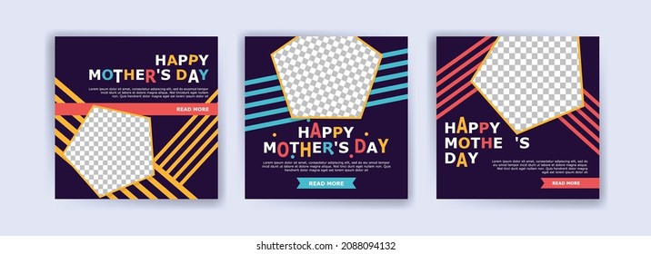 Mother's Day. Best mother ever. Banners vector for social media ads, and web ads.
