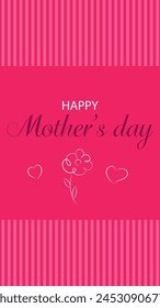 Mother's day, blue background, greeting card, card, mother, family, social media, design. Ideal for instagram stories, cards, posters.