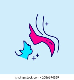 Mother's day blue and pink color icon on light blue background v