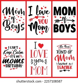 Mother's Day Bundle T-shirt Design Gift for Ladies. Eps-10. 