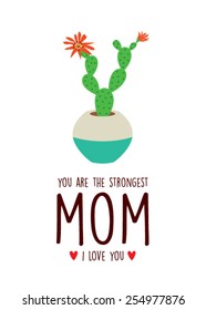 mother's day cactus greeting card