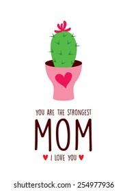 mother's day cactus greeting card