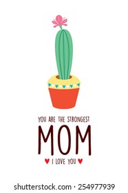 mother's day cactus greeting card