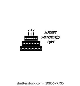 Mother's Day Cake icon. Element of mother day for mobile concept and web apps. Detailed Mother's Day Cake icon can be used for web and mobile. Premium icon on white background