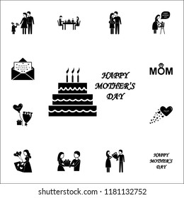 Mother's Day Cake  icon. Mother's Day icons universal set for web and mobile