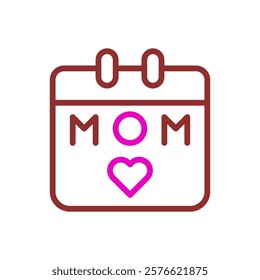 Mothers Day Calendar With Heart Icon Vector Image