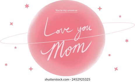 Mother's Day calligraphy "Love you mom"