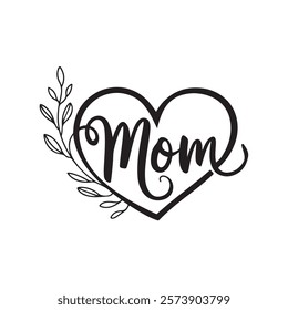 Mothers day calligraphy MOM quotes with floral elements vector illustration  Lettering happy mothers day. Beautiful mommy, blessed mama