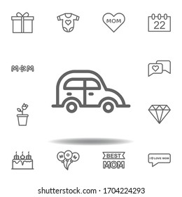 mothers day car outline icon. set of mothers day illustration icon. Signs and symbols can be used for web, logo, mobile app, UI, UX on white background