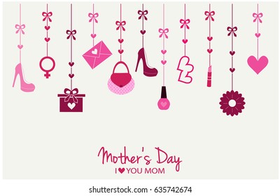 Mothers day card or background. vector illustration.