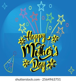 Mother's Day card, banner, poster, flyer, label or cover  design template