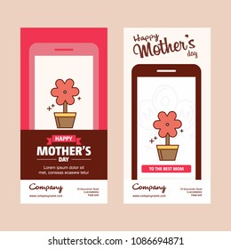 Mother's day card with creative logo and pink theme vector