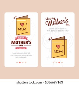 Mother's day card with creative logo and pink theme vector