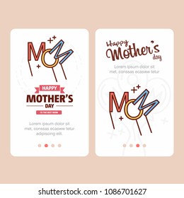 Mother's day card with creative logo and pink theme vector