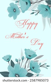 Mother's Day card with delicate flowers. Spring festive background for greeting card, banner, advertising, promotion, social networks. Vector.