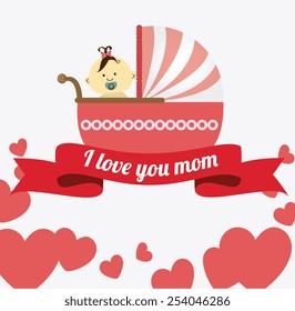 Mothers day  card design, vector illustration.