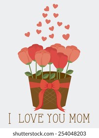 Mothers day  card design, vector illustration.