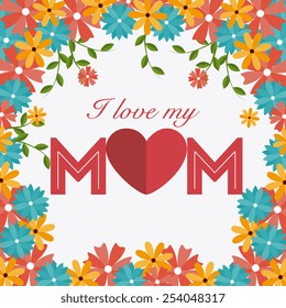 Mothers day  card design, vector illustration.