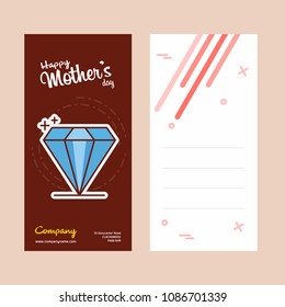 Mother's day card with diamond logo and pink theme vector