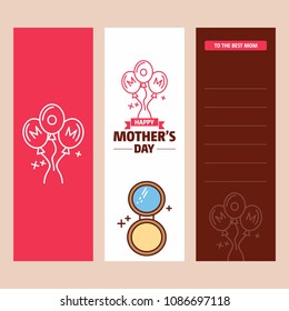 Mother's day card with facepowder logo and pink theme vector