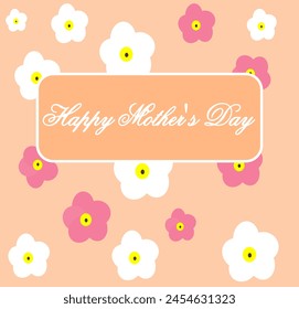 Mother's Day card with floral print and inscription - Happy Mother's Day.