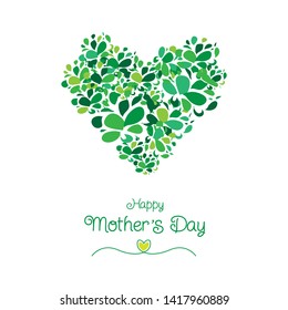 Mother's Day card with flower heart shape