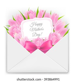 Mothers Day Card With Gradient Mesh, Vector Illustration