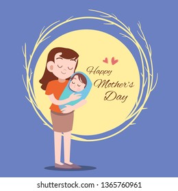 mothers day card greeting vector illustration