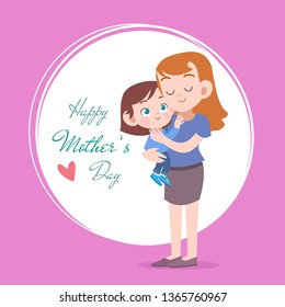 mothers day card greeting vector illustration