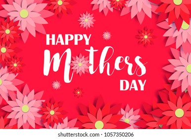 Mothers day card happy mom greeting background vector flower invitation mommy holiday spring flora illustration. Lovely women blossom bouquet wallpaper.