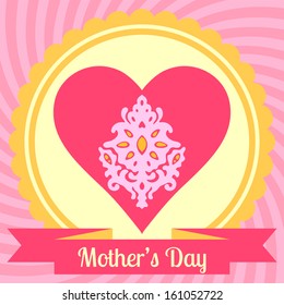 Mothers day card with heart