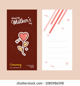 Mother's day card with heart logo and pink theme vector