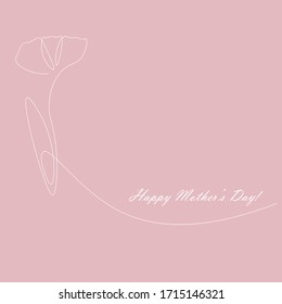 Mother's day card with heart love, vector illustration