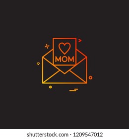 Mother's day card icon design vector