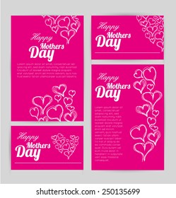 mothers day card invitation template in pink purple 