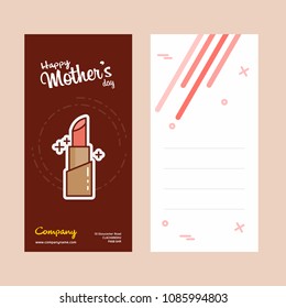 Mother's day card with lipstick logo and pink theme vector