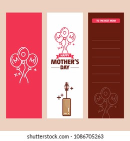 Mother's day card with maskara logo and pink theme vector