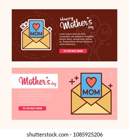 Mother's day card with message logo and pink theme vector