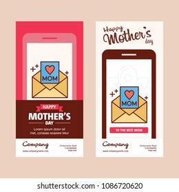 Mother's day card with message logo and pink theme vector