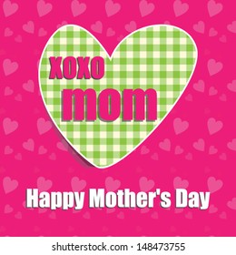 Mother's Day card for mom with heart.Vector eps10,illustration.Raster also available. 