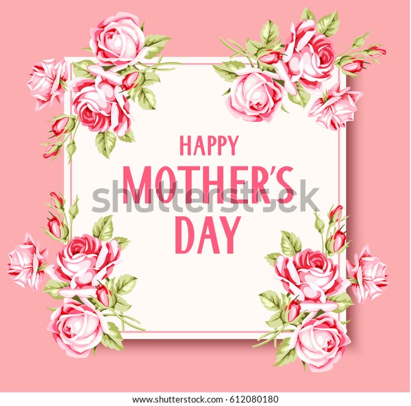 Download Mothers Day Card Pink Roses Happy Stock Vector (Royalty ...