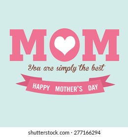 Tarjeta del día de la madre con cita. Ilustración vectorial.