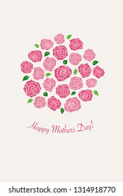 Mother's Day card -Roses bouquet-
